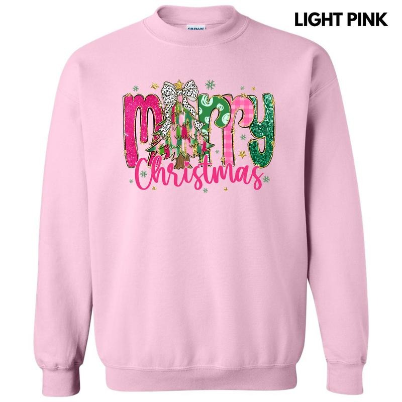 Pink & Green Merry Christmas Sweatshirt 'NLB' T-Shirts, Hoodie | ZylaModa.com