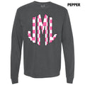 Pink Checker Monogram Long Sleeve Comfort Colors T-Shirt 'NLB' Hoodie, Sweatshirt | ZylaModa.com