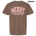 Pink Cursive Varsity Merry Christmas Comfort Colors T-Shirt 'NLB' Hoodie, Sweatshirt | ZylaModa.com