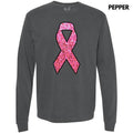 Pink Faux Glitter Ribbon Long Sleeve Comfort Colors T-Shirt 'NLB' Hoodie, Sweatshirt | ZylaModa.com