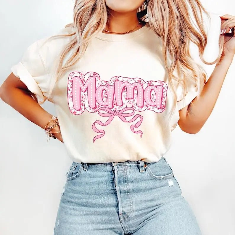 Pink Floral Chinoiserie Mama Coquette tShirt-sweatshirt-hoodie, Mama tshirt, Mama Varsity sweatshirt, Mothers Day hoodie,...
