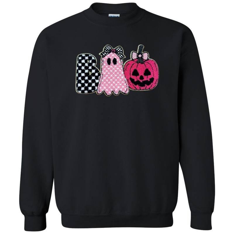 Pink Ghost BOO Patch Sweatshirt T-Shirts, Hoodie | ZylaModa.com