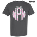 Pink Ghost Monogram Comfort Colors T-Shirt 'NLB' Hoodie, Sweatshirt | ZylaModa.com