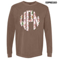 Pink Gingerbread Bow Monogram Long Sleeve Comfort Colors T-Shirt 'NLB' Hoodie, Sweatshirt | ZylaModa.com