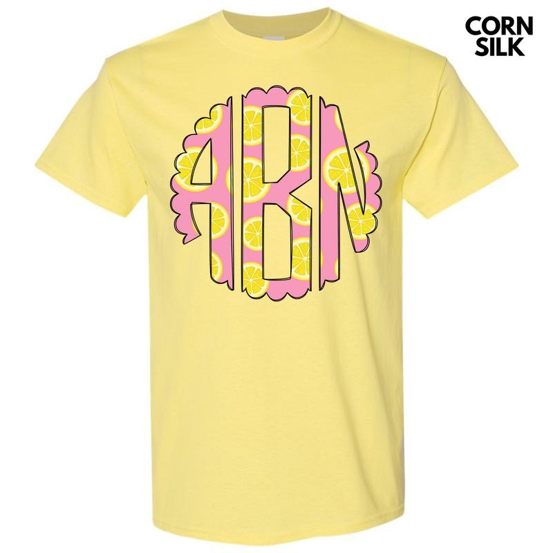 Pink Lemonade Monogram Gildan Short Sleeve T-Shirt 'NLB' Hoodie, Sweatshirt | ZylaModa.com