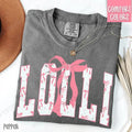 Pink Lolli Bow Shirt Comfort Colors, Women's Tee, Cute Women's Tshirt Hoodie, Sweatshirt | ZylaModa.com