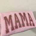 Pink Mama Glitter Heat Transfer Vinyl Embroidered Sweater - Personalized Sparkle for Stylish Moms T-Shirts, Hoodie,...