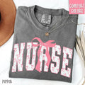 Pink Nurse Bow Shirt Comfort Colors, Women's Tee, Cute Women's Tshirt Hoodie, Sweatshirt | ZylaModa.com