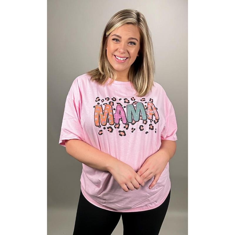 Pink Pattern Mama T-Shirt Cotton Sleeve Hoodie, Sweatshirt | ZylaModa.com