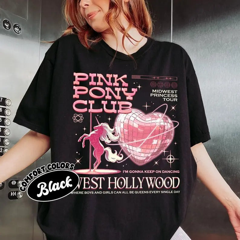 Pink Ponyy Club Tshirt, Pink Girl Tee, Midwest Princess Tour Shirt Top Womenswear Hoodie, Sweatshirt | ZylaModa.com