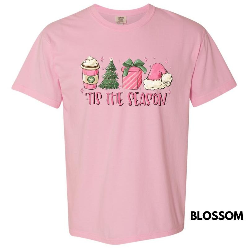 Pink Tis The Season Christmas Comfort Colors T-Shirt Hoodie, Sweatshirt | ZylaModa.com