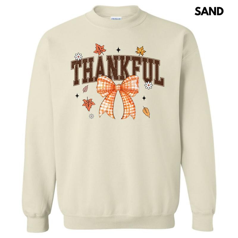 Plaid Bow Thankful Sweatshirt T-Shirts, Hoodie | ZylaModa.com