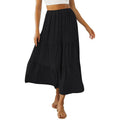Women's Summer High Waist Skirt Solid Color/Plaid Long Skirt for Travel, Beach, Shopping Womenswear Bottom T-Shirts,...