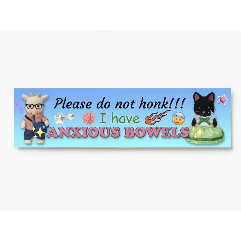 Please Do Not Honk! Calico Critters IBS Bumper sticker. 11 x 3 inches in matte. T-Shirts, Hoodie, Sweatshirt | ZylaModa.com