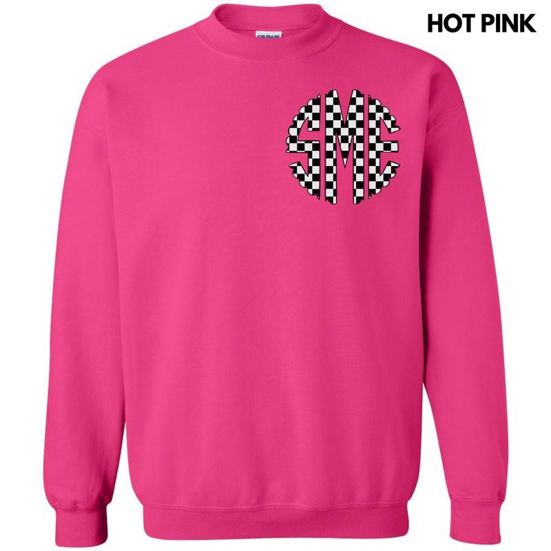 Pocket Size - Black Checkered Monogram Sweatshirt 'NLB' T-Shirts, Hoodie | ZylaModa.com