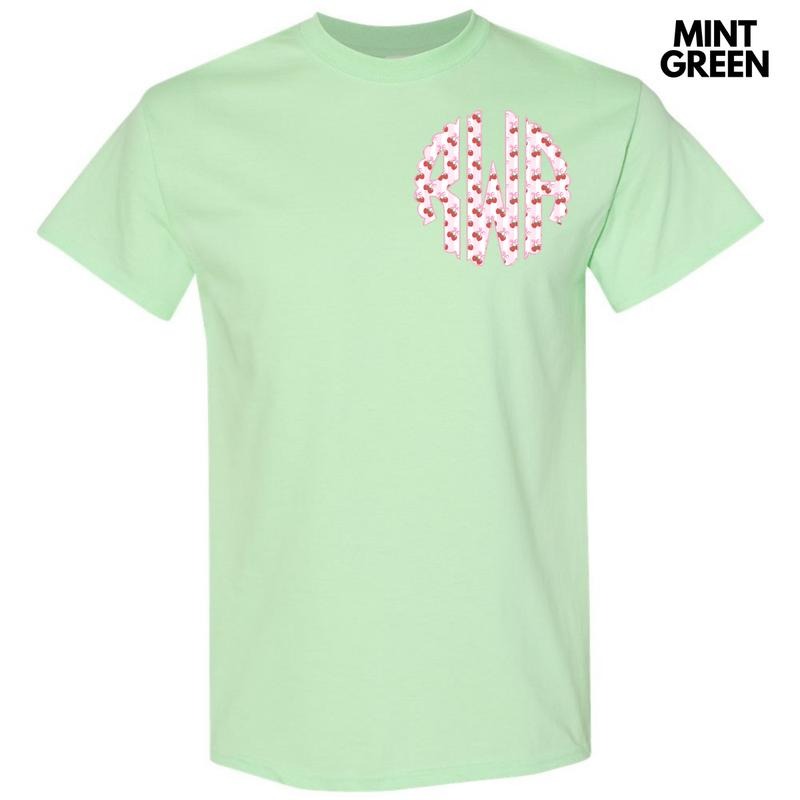 Pocket Size - Strawberry Stripe Monogram Gildan Short Sleeve T-Shirt 'NLB' Hoodie, Sweatshirt | ZylaModa.com