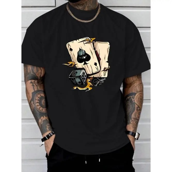 Poker A print tee shirt, Tees for Men, Casual Short Sleeve T-shirt for summer Made in USA Hoodie, Sweatshirt | ZylaModa.com