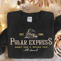 Polar Express Christmas Embroidery Sweatshirt, Christmas Embroidery Sweatshirt, Train Depot Shirt, North Pole Shirt,...