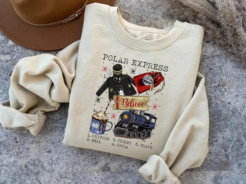 Polar Express Sweatshirt, Polar Express Trip, Christmas Family Trip, Xmas Sweater, Merry Christmas Hoodie, All Aboard...