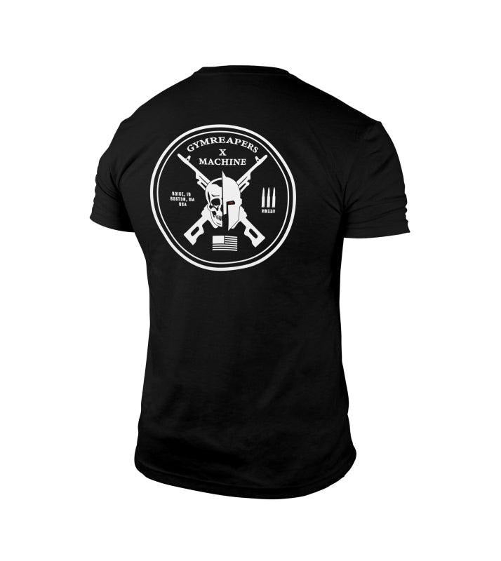 Gymreapers & Machine Fusion Tee - Premium Cotton/Polyester Blend, Unique Design, Black