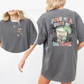 Pour Me A Shot Of Some Paradise Sweatshirt, Must-Have Motivational Crewneck, Front and Back Statement Graphic, Cozy...