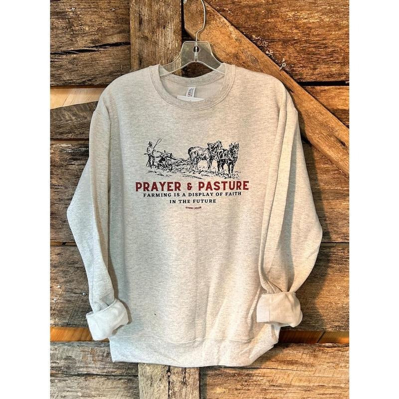 Prayer and Pasture  Hoodie and Sweater; T-shirt Cotton Menswear Polyester Tops Sweatshirt | ZylaModa.com