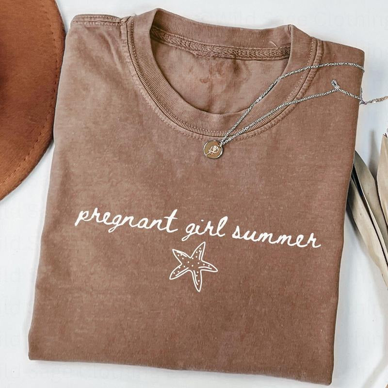Pregnant Girl Summer Shirt, Summer Pregnancy Baby Announcement Tshirt, Expecting Mom Gift, Funny Beach Pregnancy Shirt,...