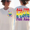 Premium  All For Love And Love For All,Pride Ally,  Gay Pride , Gay Pride , LGBTQ sweatshirt T-Shirts, Hoodie | ZylaModa.com