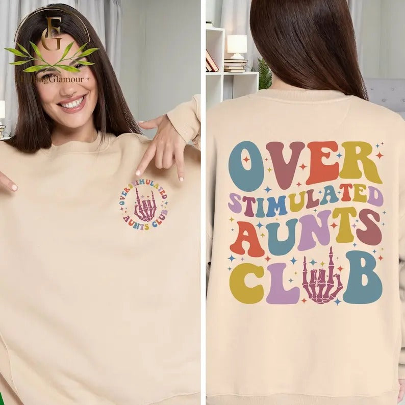 Premium  Cool Aunts Club Shirt, Over Stimulated Aunts Club Shirt, Shirt for Aunts, Auntie Shirt, Gift For Auntie, Aunt...