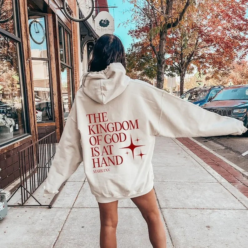 Premium  Kingdom of God Hoodie, Mark 1:15 Shirt, Women's Christian Sweatshirt, Religious Gifts for Catholic Moms, Trendy...