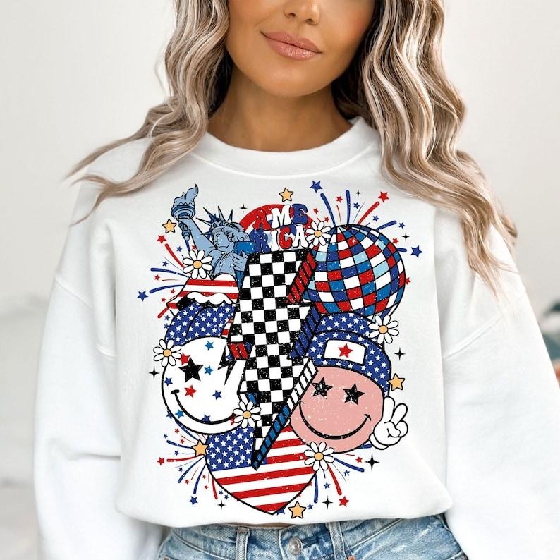 Premium  Retro 4th of July,4th of July Fourth Of July shirt Hoodie, Sweatshirt | ZylaModa.com