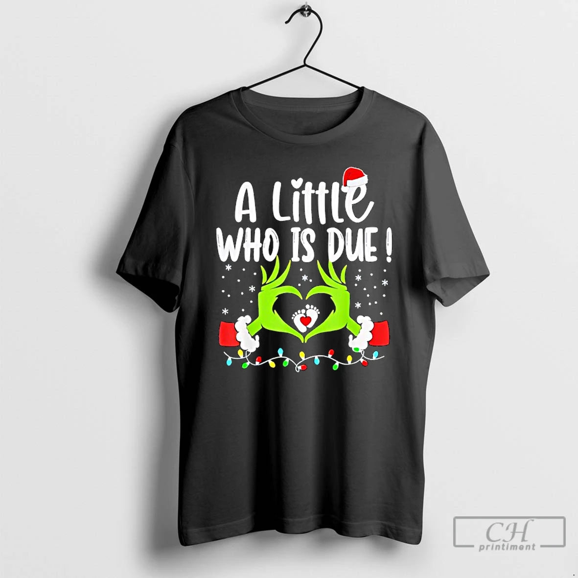 Premium A Little Who Is Due Pregnancy Christmas Announcement T-Shirts, Hoodie, Sweatshirt | ZylaModa.com