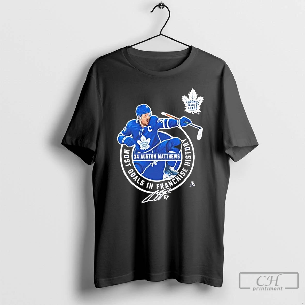 Premium Auston Matthews 34 Most Goals In Franchise History T-Shirts, Hoodie, Sweatshirt | ZylaModa.com