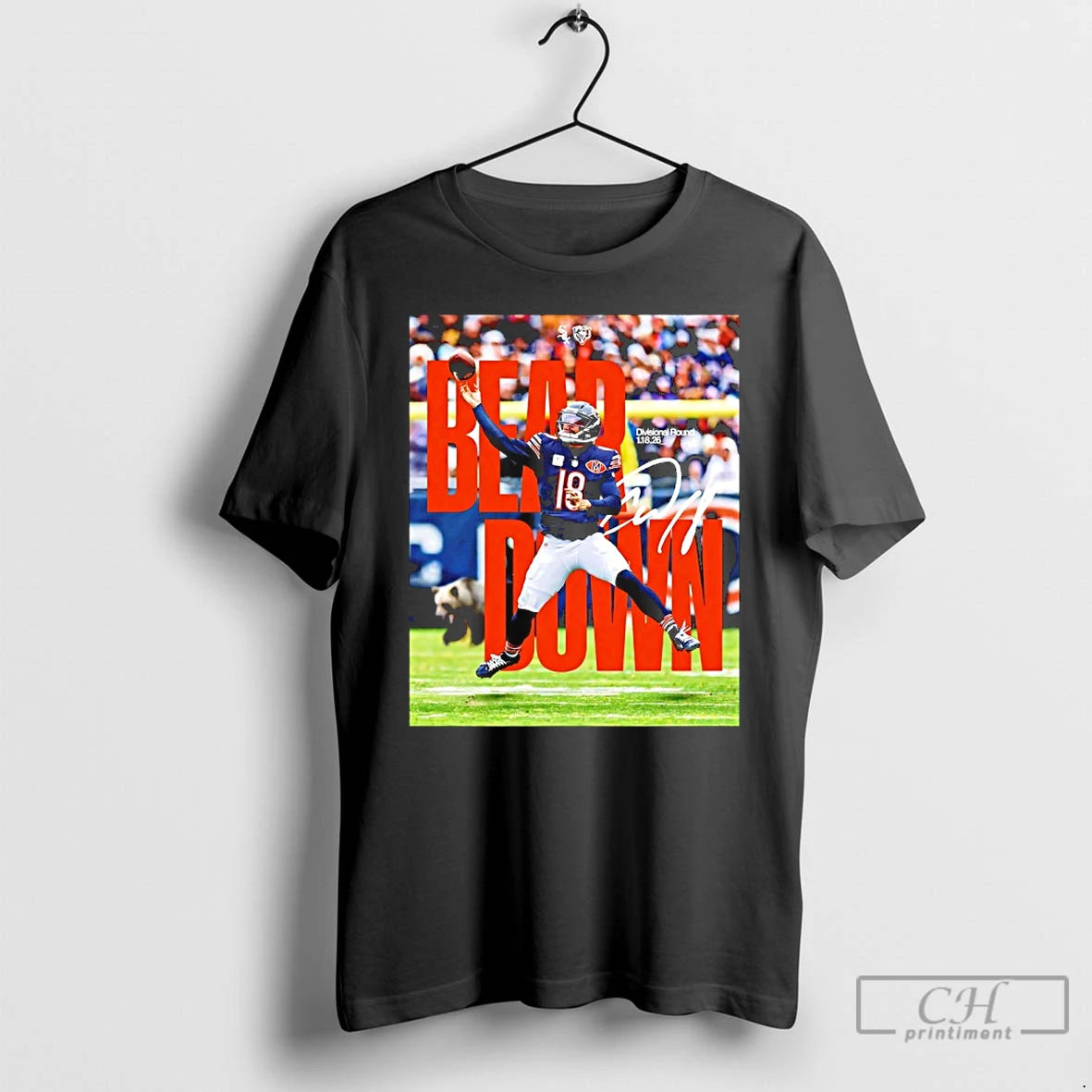 Premium Bear Down Caleb Williams Divisional Round 2026 Signature T-Shirts, Hoodie, Sweatshirt | ZylaModa.com