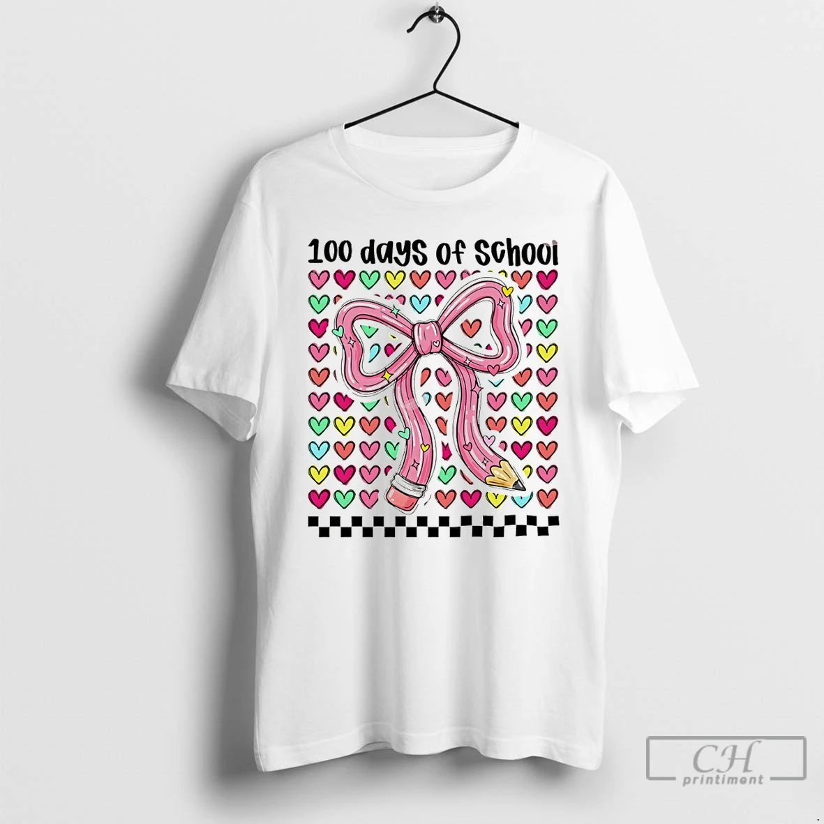 Premium Coquette Bow Pencil 100 Days Of School Valentines Day T-Shirts, Hoodie, Sweatshirt | ZylaModa.com