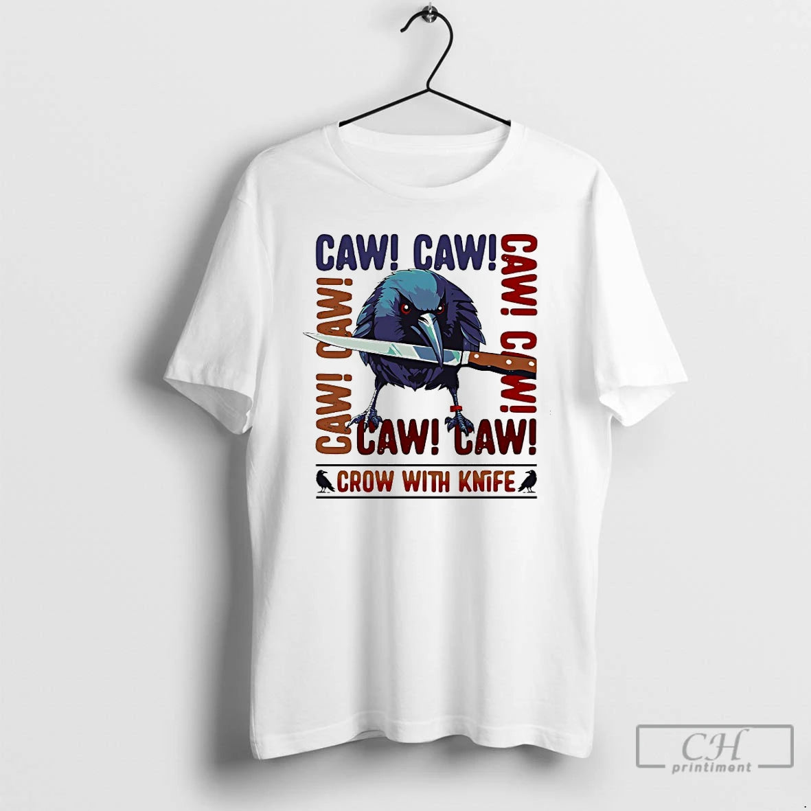 Premium Crow With Knife Caw T-Shirts, Hoodie, Sweatshirt | ZylaModa.com