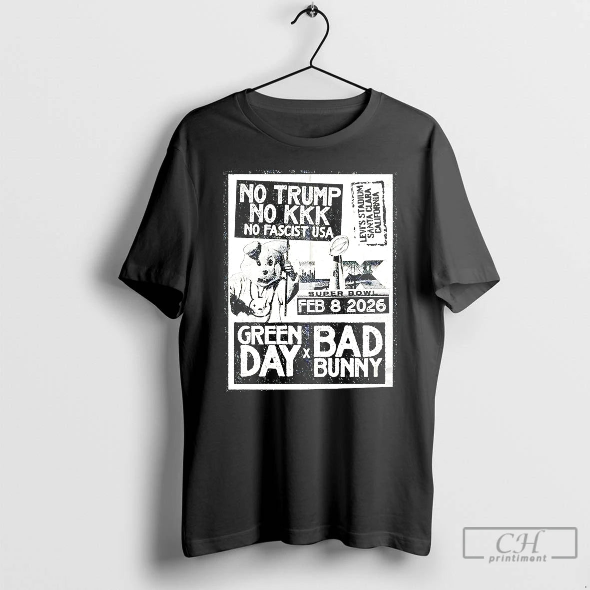 Premium Donald Trump No Trump No Kkk No Fascist Usa Green Day X Bad Bunny T-Shirts, Hoodie, Sweatshirt | ZylaModa.com