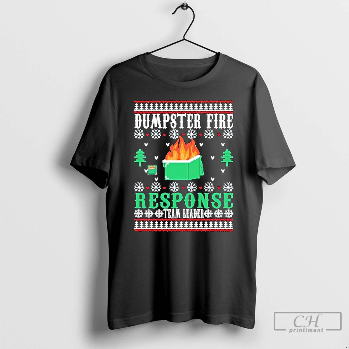 Premium Dumpster Fire Response Team Leader Christmas Ugly T-Shirts, Hoodie, Sweatshirt | ZylaModa.com