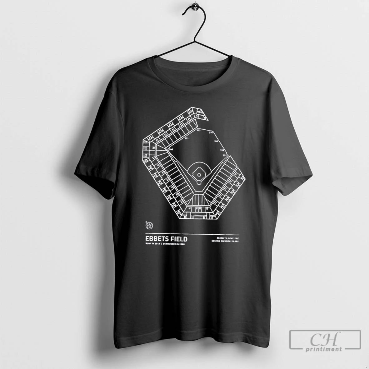 Premium Ebbets Field Stadium Collection Brooklyn New York Seating Capacity 31902 T-Shirts, Hoodie, Sweatshirt | ZylaModa.com