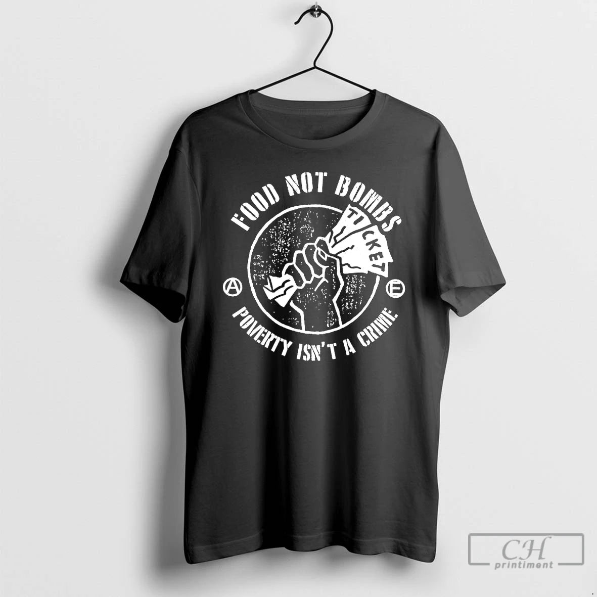 Premium Food Not Bombs Ticket Poverty Isnt A Crime T-Shirts, Hoodie, Sweatshirt | ZylaModa.com
