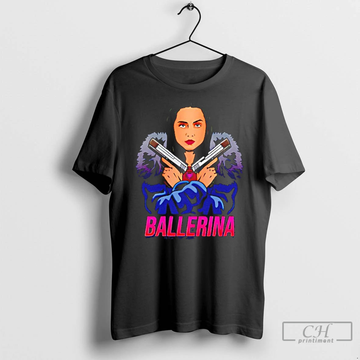 Premium From The World Of John Wick Ballerina With Gun Cartoon T-Shirts, Hoodie, Sweatshirt | ZylaModa.com