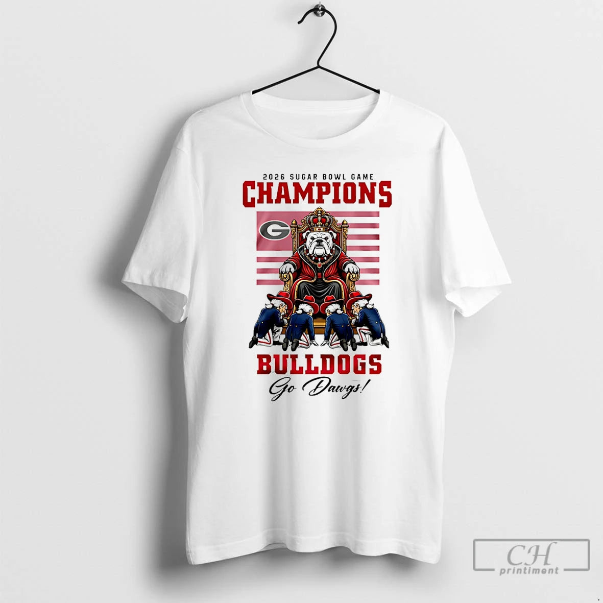Premium Georgia Bulldogs Ncaa 2026 Sugar Bowl Game Champions King Mascot T-Shirts, Hoodie, Sweatshirt | ZylaModa.com