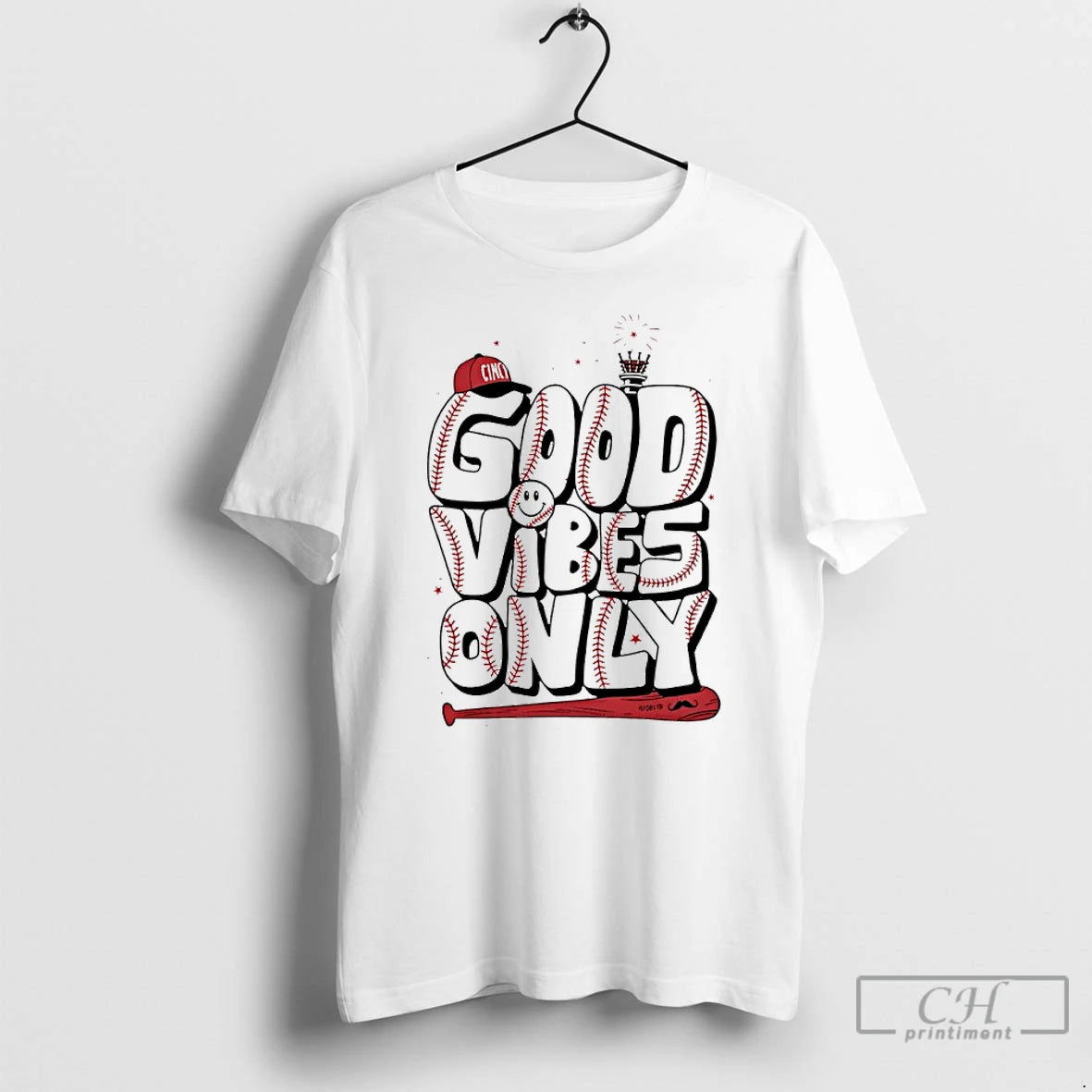 Premium Good Vibes Only Cincinnati Baseball T-Shirts, Hoodie, Sweatshirt | ZylaModa.com