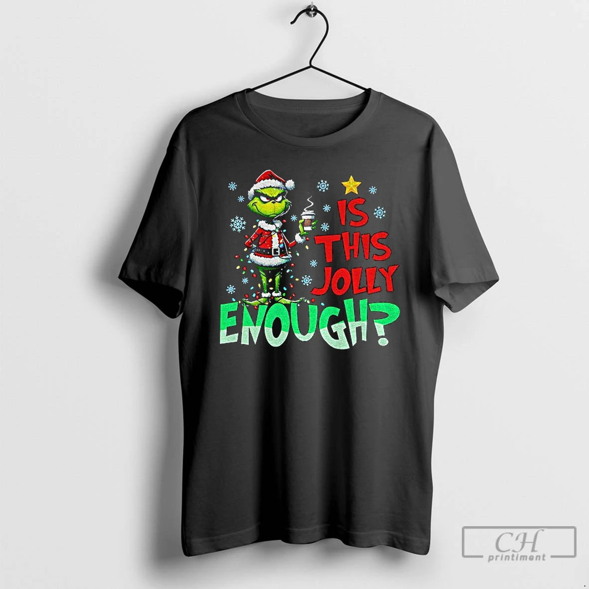 Premium Grinch Santa Claus Is This Jolly Enough Merry Christmas Png T-Shirts, Hoodie, Sweatshirt | ZylaModa.com