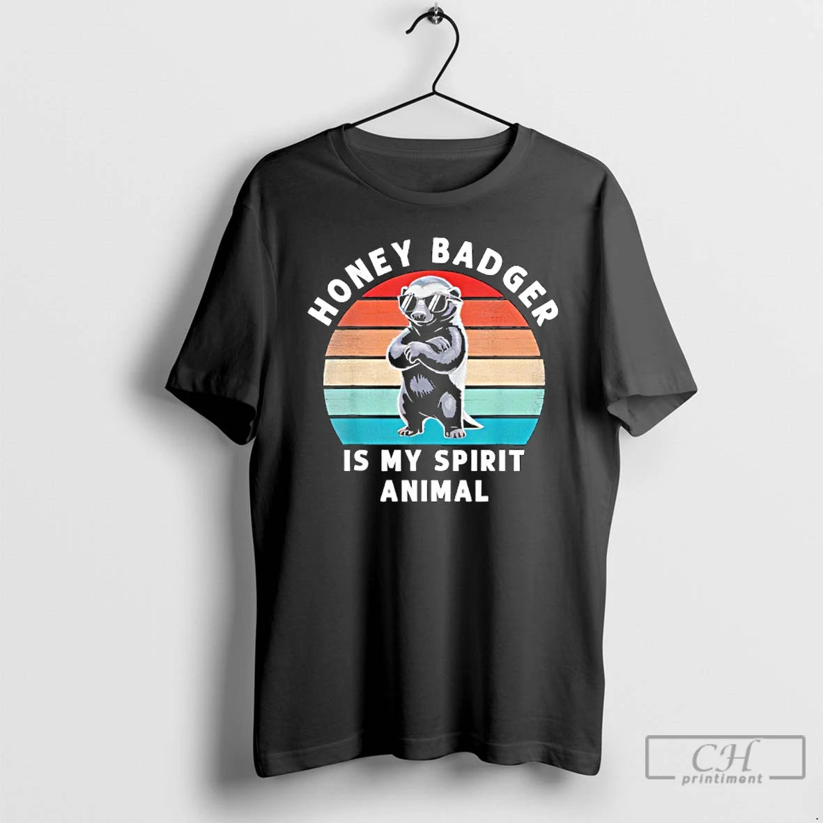 Premium Honey Badger Is My Spirit Animal Funny Vintage Wildlife T-Shirts, Hoodie, Sweatshirt | ZylaModa.com