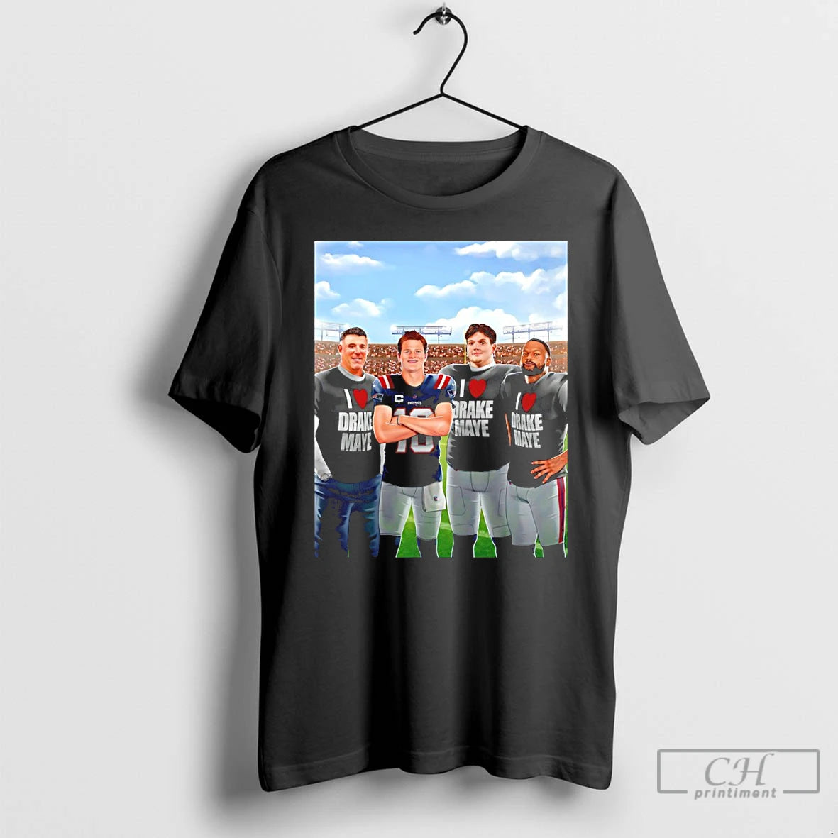 Premium I Love Drake Maye Graphic Cartoon T-Shirts, Hoodie, Sweatshirt | ZylaModa.com