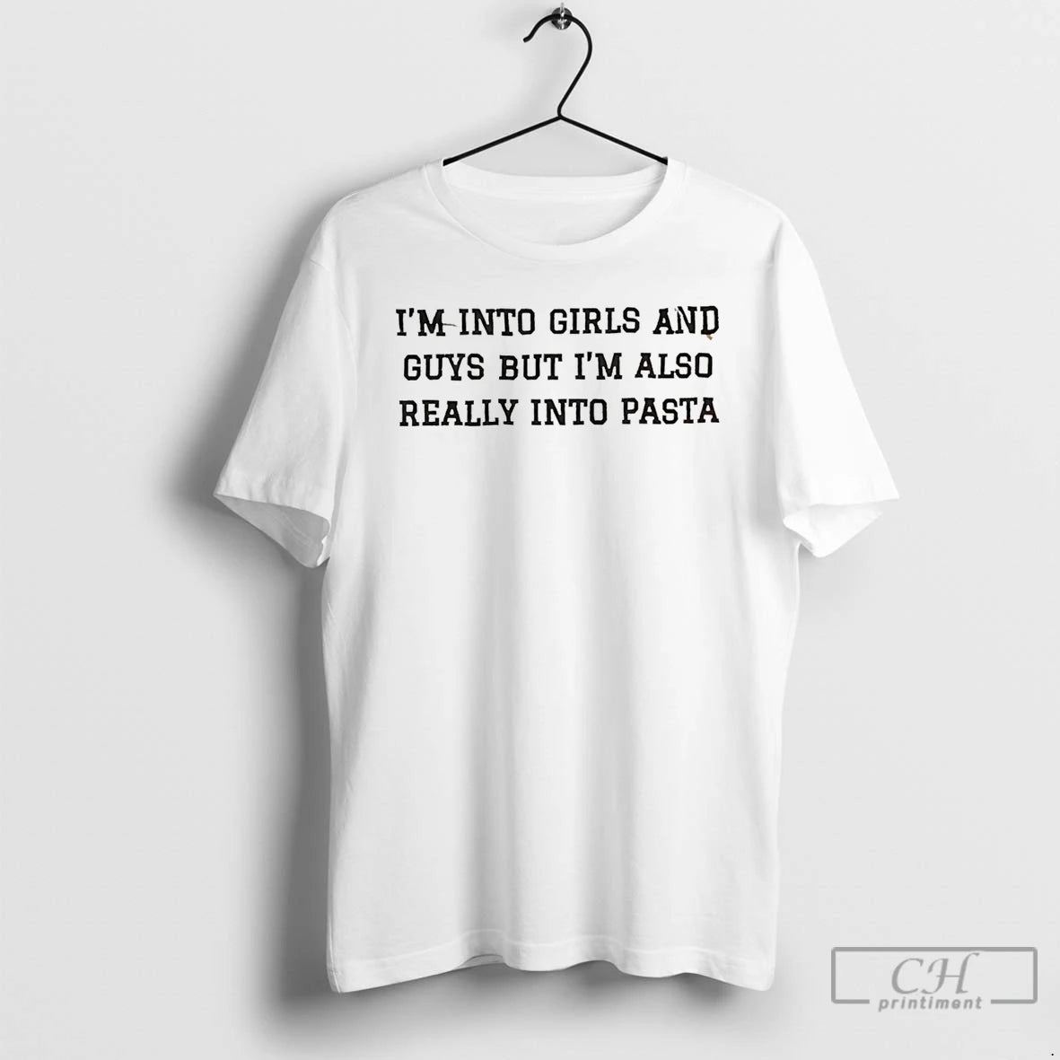 Premium Im Into Girls And Guys But Im Also Really Into Pasta Minimalist Pride T-Shirts, Hoodie, Sweatshirt | ZylaModa.com
