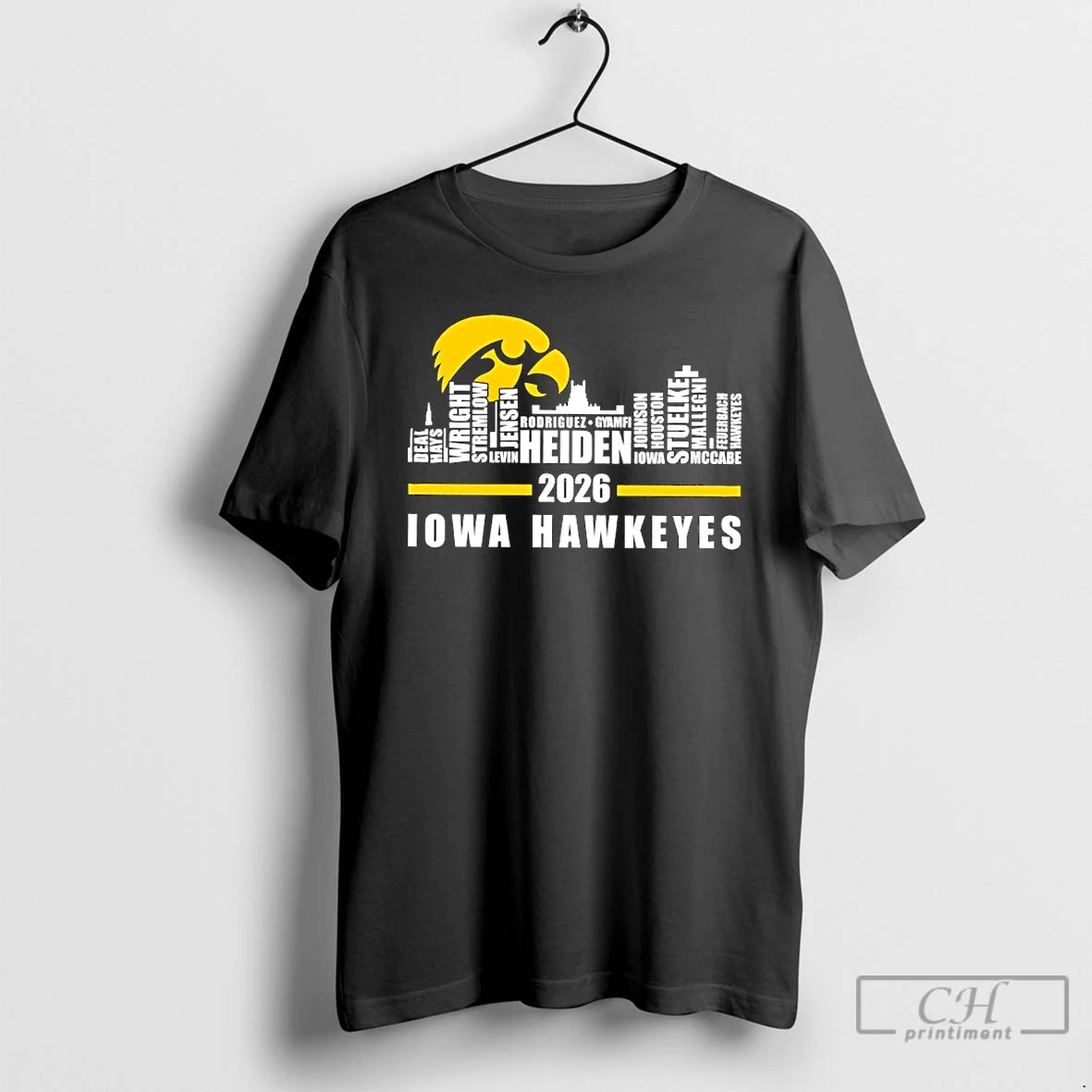Premium Iowa Hawkeyes 2026 Player Name Skyline City T-Shirts, Hoodie, Sweatshirt | ZylaModa.com