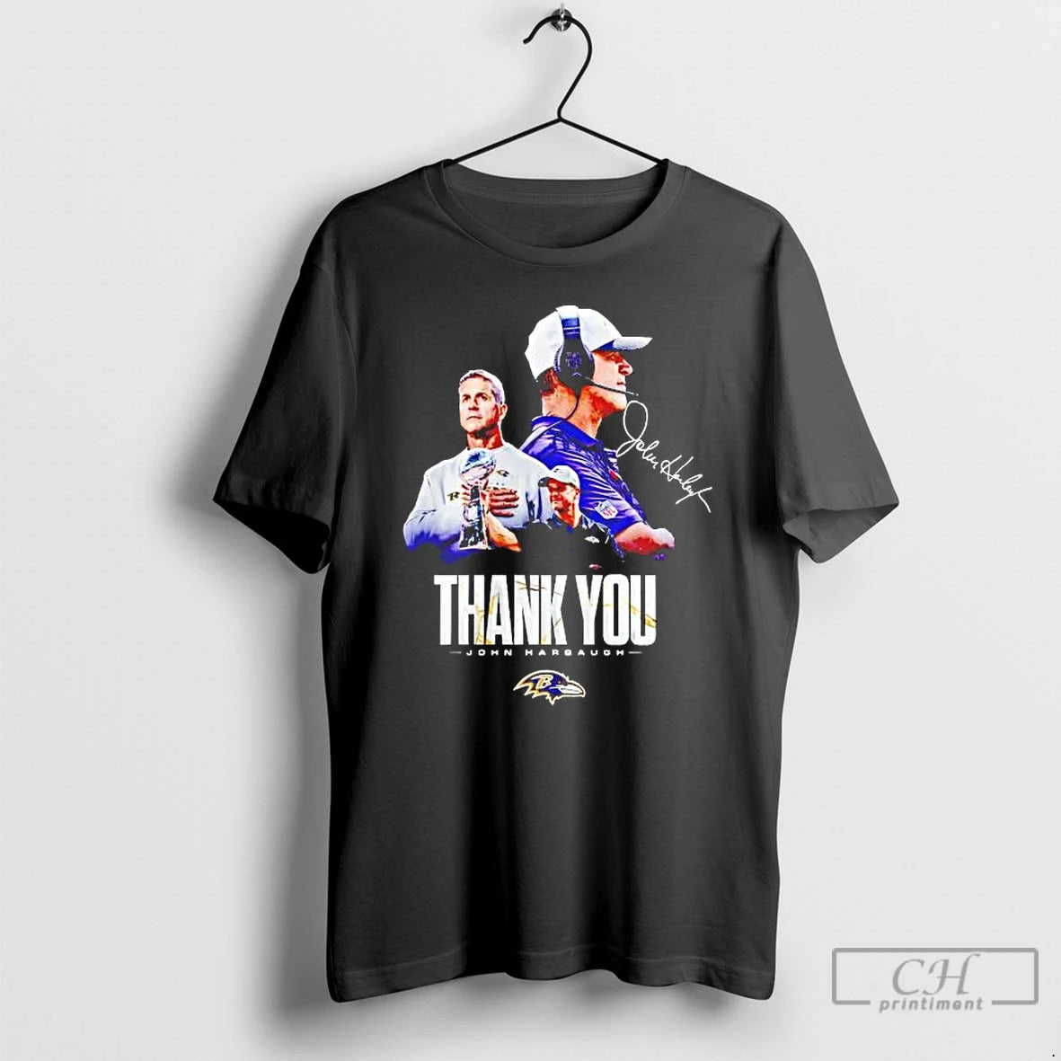 Premium John Harbaugh Thank You Ravens Coach Signature T-Shirts, Hoodie, Sweatshirt | ZylaModa.com