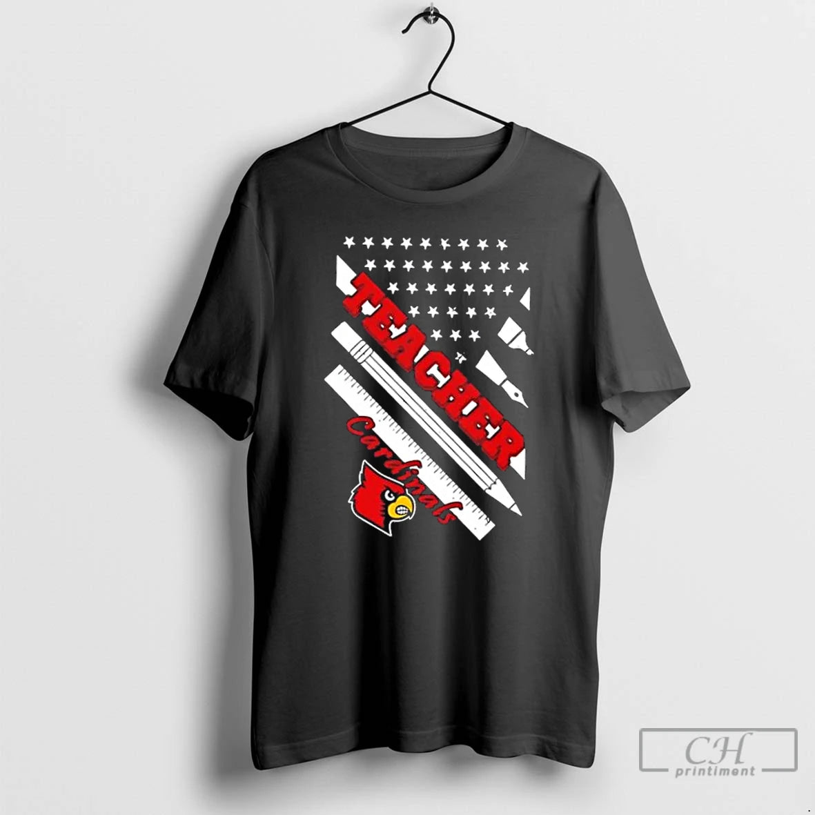 Premium Louisville Cardinals X Teacher American Flag T-Shirts, Hoodie, Sweatshirt | ZylaModa.com